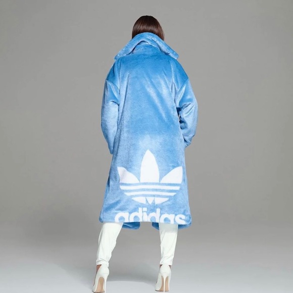 NEW BLUE FAUX FUR ADIDAS/IVY PARK JACKET-SIZE S - Picture 2 of 4